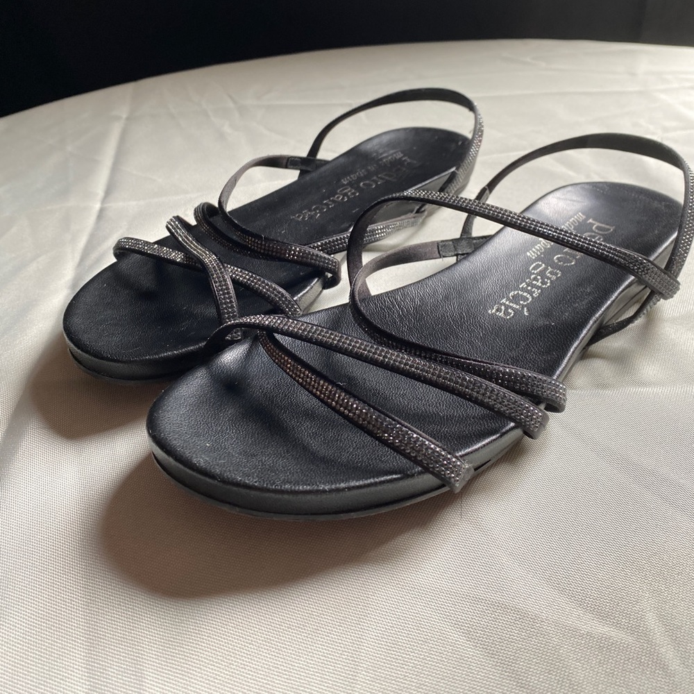 black pedro garcia sparkly sandals